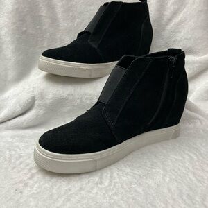 Steve Madden Black Wedge Sneakers
